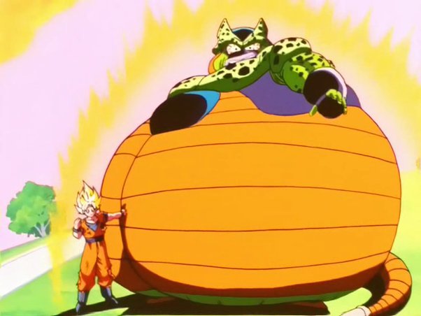Goku is killed when he teleports Cell to King Kai’s Planet